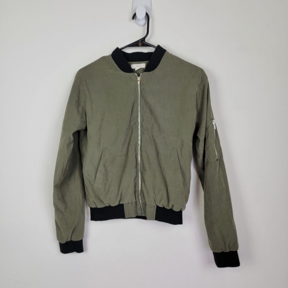 Mine bomber jacket military green black jacket s